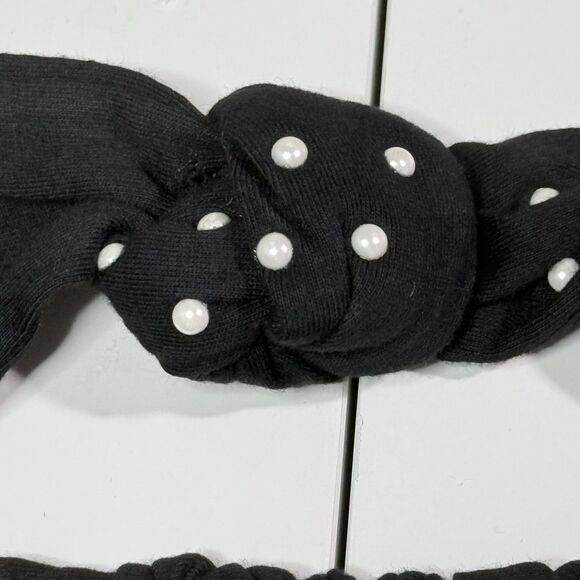 SOLD NWT Lele Sadoughi Black Pearl Dot Headband and Face Mask Set Gossip Girl OS - Picture 4 of 8